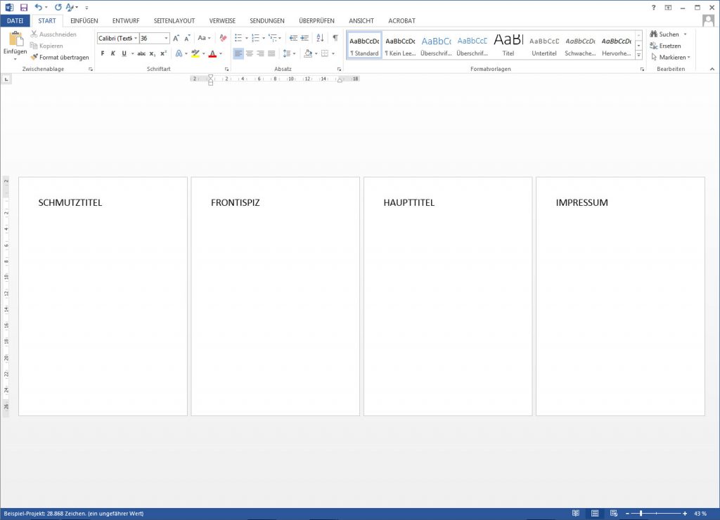 Buchblock mit Microsoft Word erstellen 2