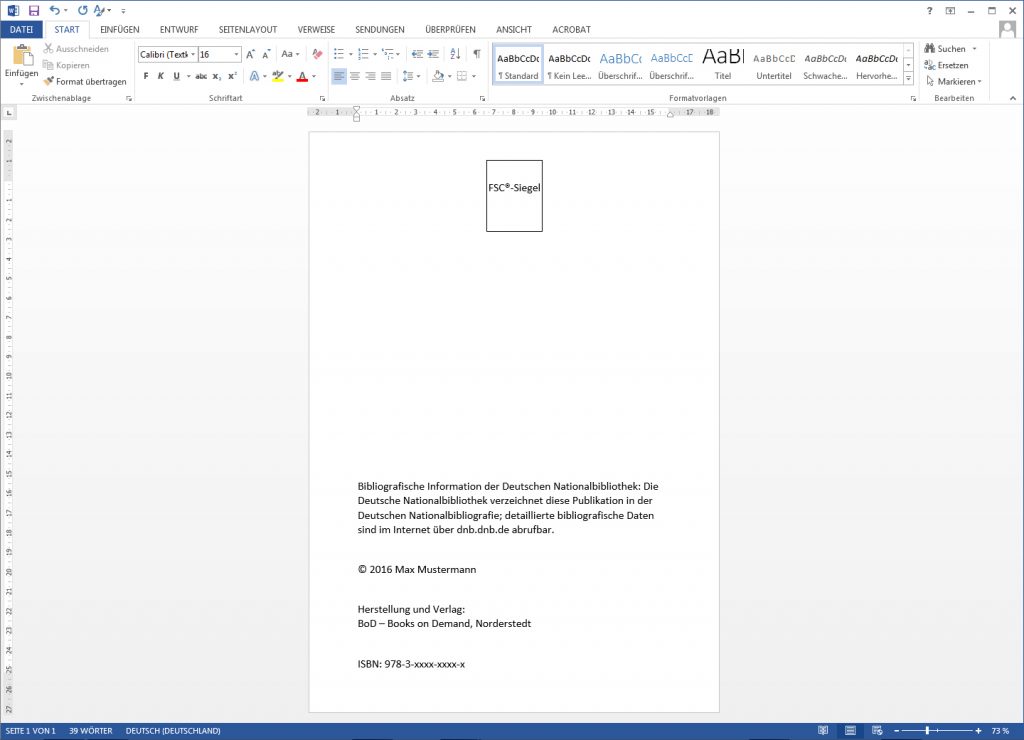 Buchblock mit Microsoft Word erstellen 2