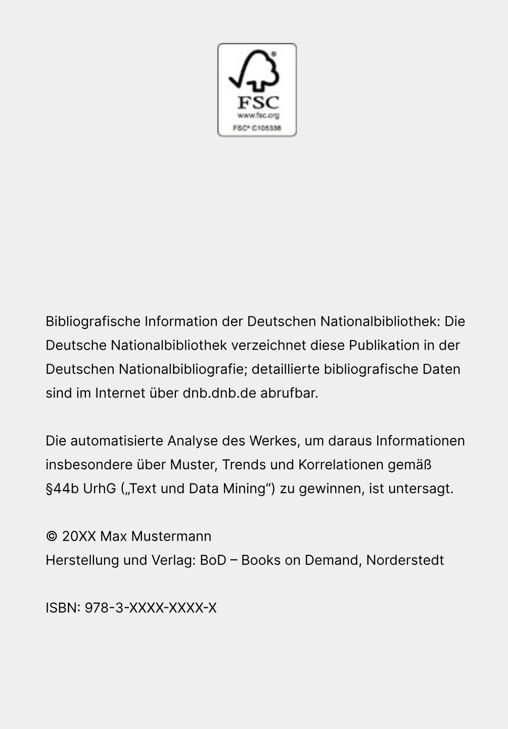 So sieht ein richtiges Impressum bei BoD aus - BoD.de