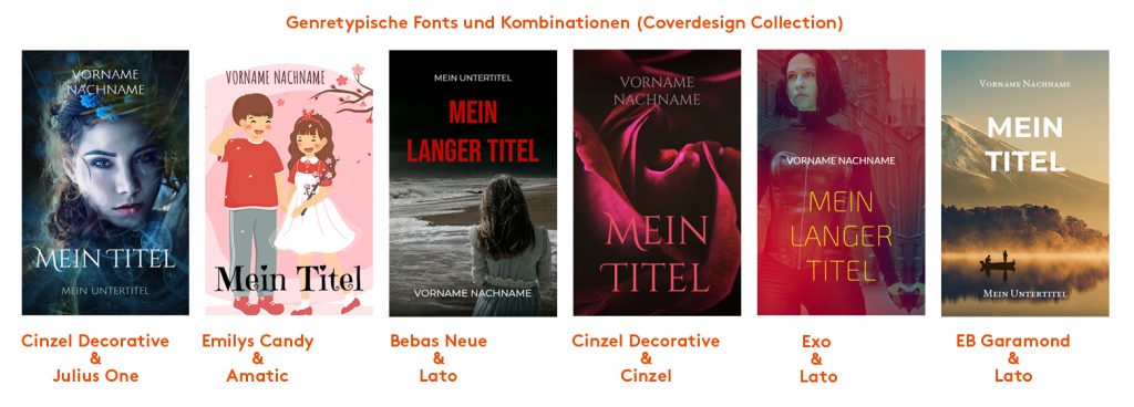 Liste von Buchcovern, unterschiedliche Genres