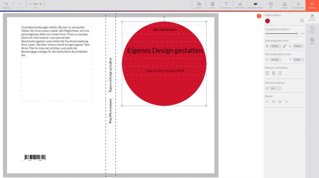 Roter Kreis als Farbfläche zum Design eines Covers