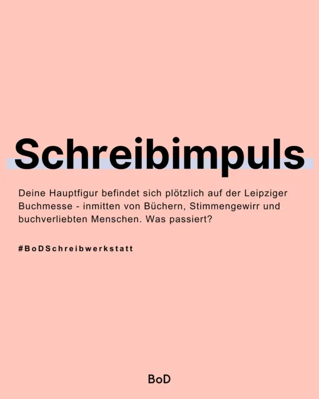 Ähhhhm, okay? Und jetzt? 🥺 🤭 

In unregelmäßigen Abständen teilen wir #Schreibimpulse im Rahmen unserer #BoDSchreibwerkstatt auf unserem Account. Wenn du eine Aufgabe siehst, die dir gefällt, schreibe einfach einen Dialog, eine kleine Kurzgeschichte oder deine Gedanken dazu unter den Beitrag. Hinterlasse zusätzlich gerne Kommentare zu den Werken anderer Autor*innen. So können wir uns alle gegenseitig unterstützen, Feedback geben und vernetzen! 😍

Bereit? Dann starten wir mit der neuen Aufgabe:

📌Verfasse einen kurzen Text als Kommentar unter diesen Post zu unserem Schreibimpuls und vervollständige die Geschichte: Deine Hauptfigur befindet sich plötzlich auf der Leipziger Buchmesse - inmitten von Büchern, Stimmengewirr und buchverliebten Menschen. Was passiert?

👉🏻 Besonders spannend wird es natürlich, wenn so etwas wie die Buchmesse in der Welt deiner Hauptfigur EIGENTLICH gar nicht existiert. 🤭

Wir freuen uns auf deine Fortführung unseres Schreibimpulses. ❤️

Ach, und selbstverständlich kannst du auch einen längeren Text auf deinem Account dazu schreiben. Verwende dann gerne den Hashtag #BoDSchreibwerkstatt und markiere uns in deinem Beitrag. ✌🏻

#gemeinsamschreiben #schreibenistleben #zeitzuschreiben #schreibaufgabe #writingprompts #schreibcommunity #schreibliebe