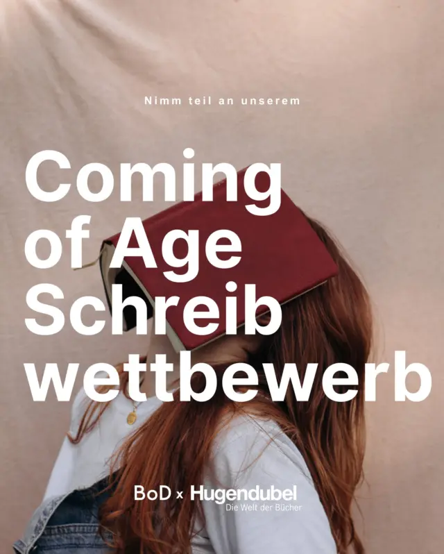 Habt ihr schon von unserem »Coming of Age«-Schreibwettbewerb in Kooperation mit @hugendubel gehört? 🥰
 
Wir suchen Geschichten, bei denen die persönliche Entwicklung einer Hauptfigur im Mittelpunkt steht, beispielsweise der Übergang vom Jugend- ins Erwachsenenalter, die Suche nach der eigenen Identität, das Erwachsenwerden, erste Liebe, Freundschaft, familiäre Konflikte oder das Überwinden persönlicher Herausforderungen. Zusätzlich muss die Geschichte das Thema »Buch« beinhalten. Das heißt, es könnte zum Beispiel innerhalb der Entwicklung deiner Figur eine wichtige Rolle spielen.

In den nächsten Slides fassen wir euch alles noch einmal zusammen und erklären euch alles über

👉🏻 Zeitraum
👉🏻 Inhalt und Thema
👉🏻 Ablauf

Unterstützt werden wir von einer ganz bezaubernden Jury, bestehend aus Thomas Becker (Literaturagent) aka @der.buchhaendler, Marcel Weyers (Lektor) aka @marcel.weyers.autor und Hugendubel selbst. 💌

Habt ihr noch Fragen? Dann schreibt sie uns gerne in die Kommentare. 🤝🏻

Alle Infos zu unserem Schreibwettbewerb inklusive Teilnahmebedingungen findet ihr unter bod.de/schreibwettbewerb (Link in Bio). 🙌🏻

Wir freuen uns auf eure Geschichten! ♥️

KURZGESCHICHTEN | GESCHICHTENSAMMLUNG | BUCH SCHREIBEN | BUCH VERÖFFENTLICHEN"